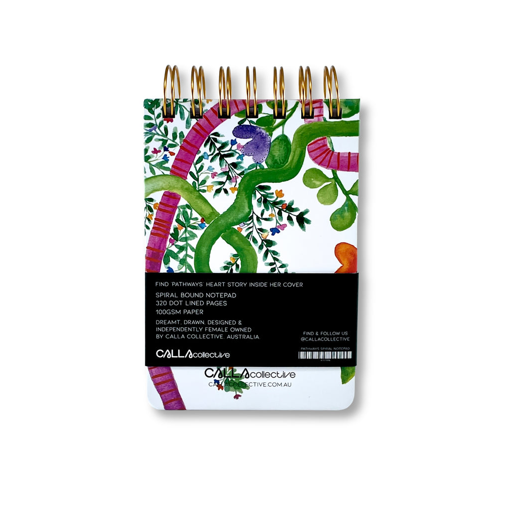 WS Gold Spiral Notebook A6 - Pathways
