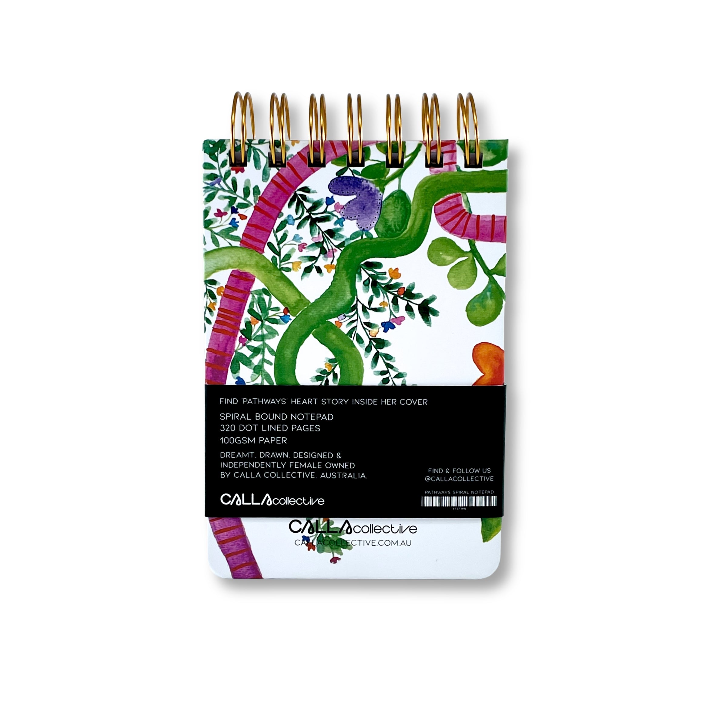 WS Gold Spiral Notebook A6 - Pathways