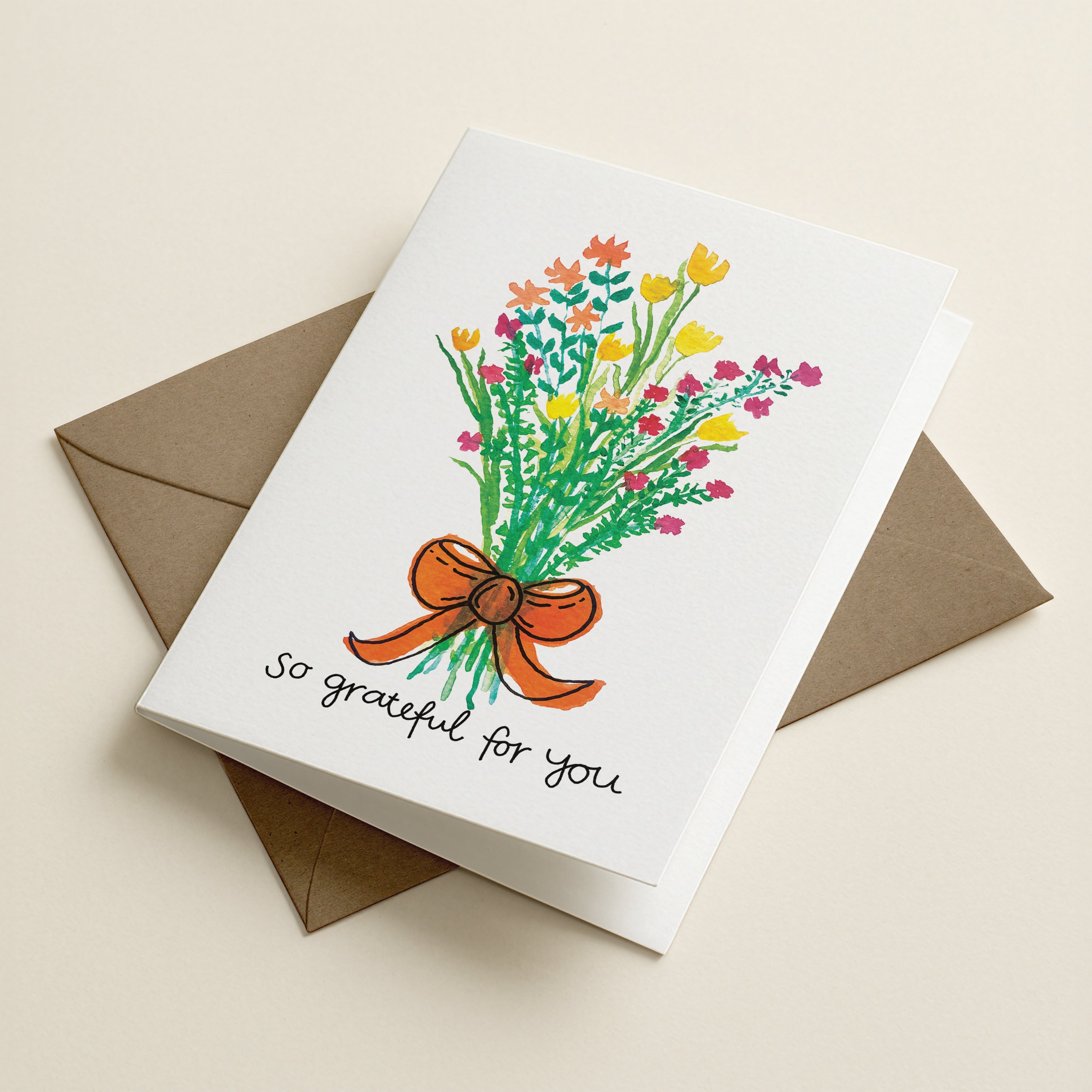 So Grateful For You - FB - Word Greeting Card