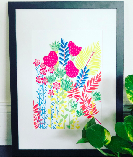Imagine Flower Jungle - Floral Gouache Art PRINT — Kim Miatke Art | Calla Collective