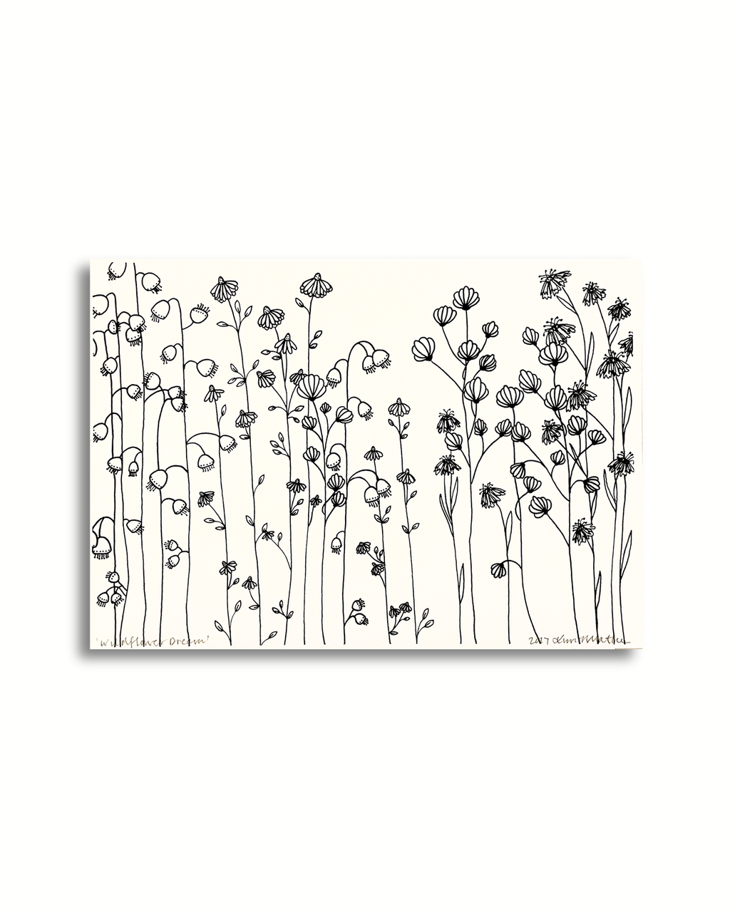 Wildflower Dream - Black/White Ink Art PRINT — Kim Miatke Art | Calla Collective