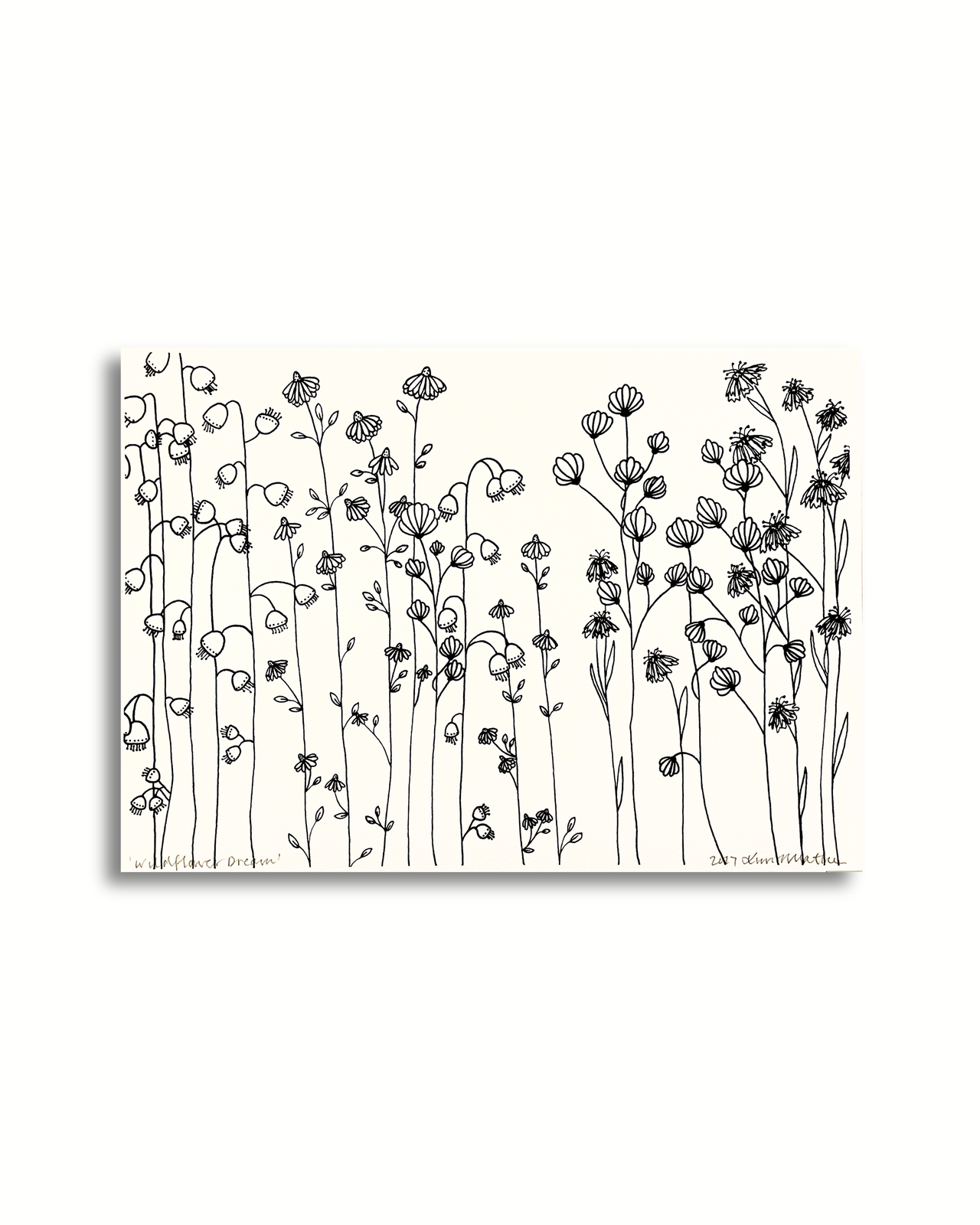 Wildflower Dream - Black/White Ink Art PRINT — Kim Miatke Art | Calla Collective