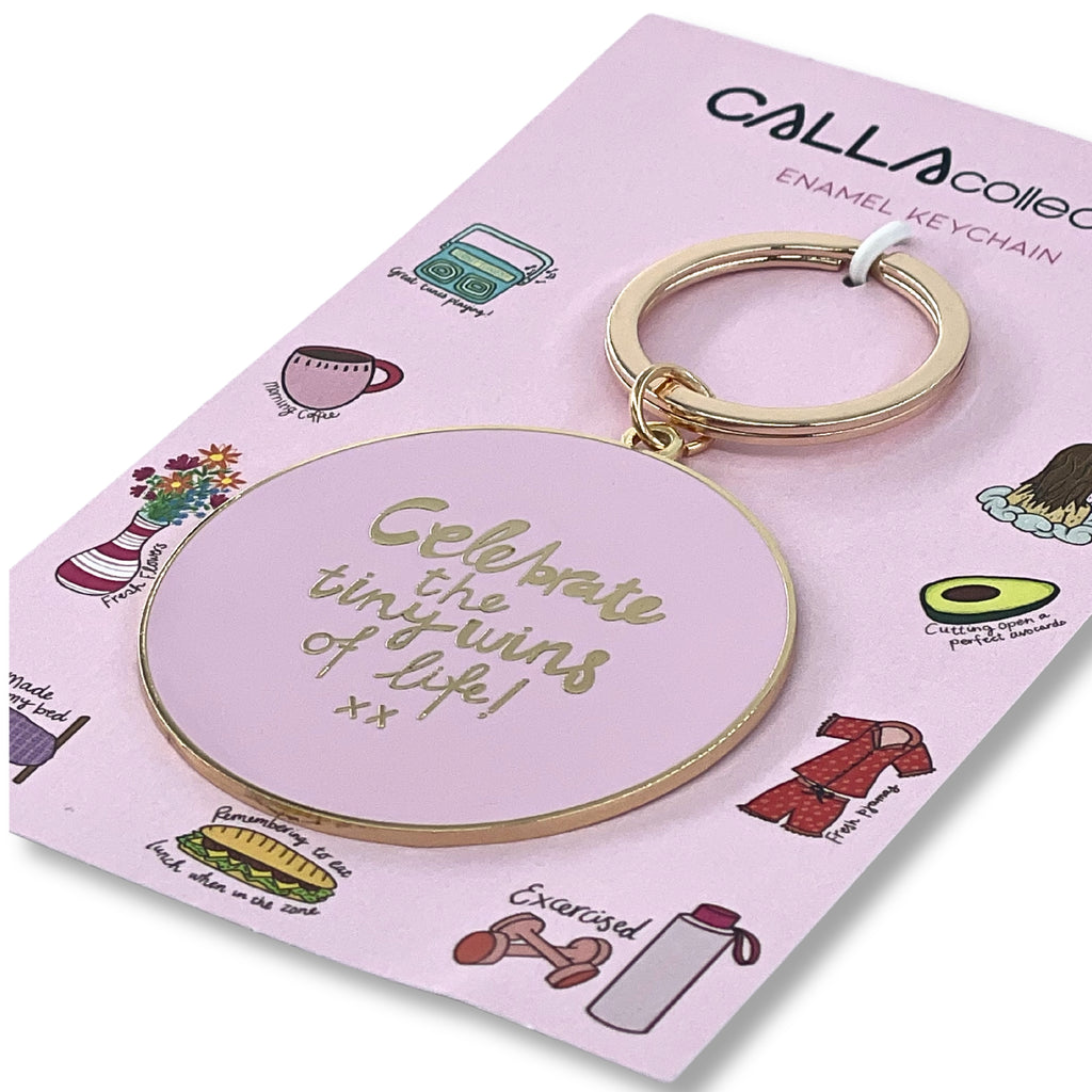 WS Keychain - Pink/Yellow - CTW - 'Celebrate the Tiny Wins of Life'