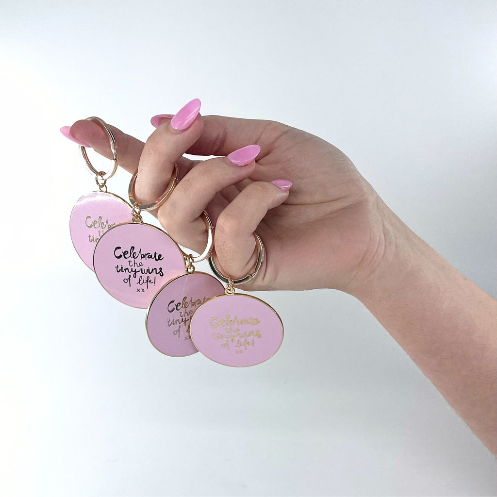 WS Keychain - Pink/Yellow - CTW - 'Celebrate the Tiny Wins of Life'