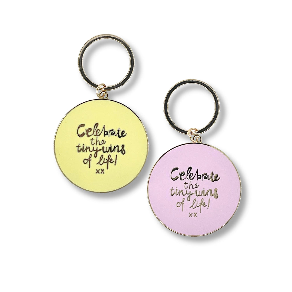 WS Keychain - Pink/Yellow - CTW - 'Celebrate the Tiny Wins of Life'