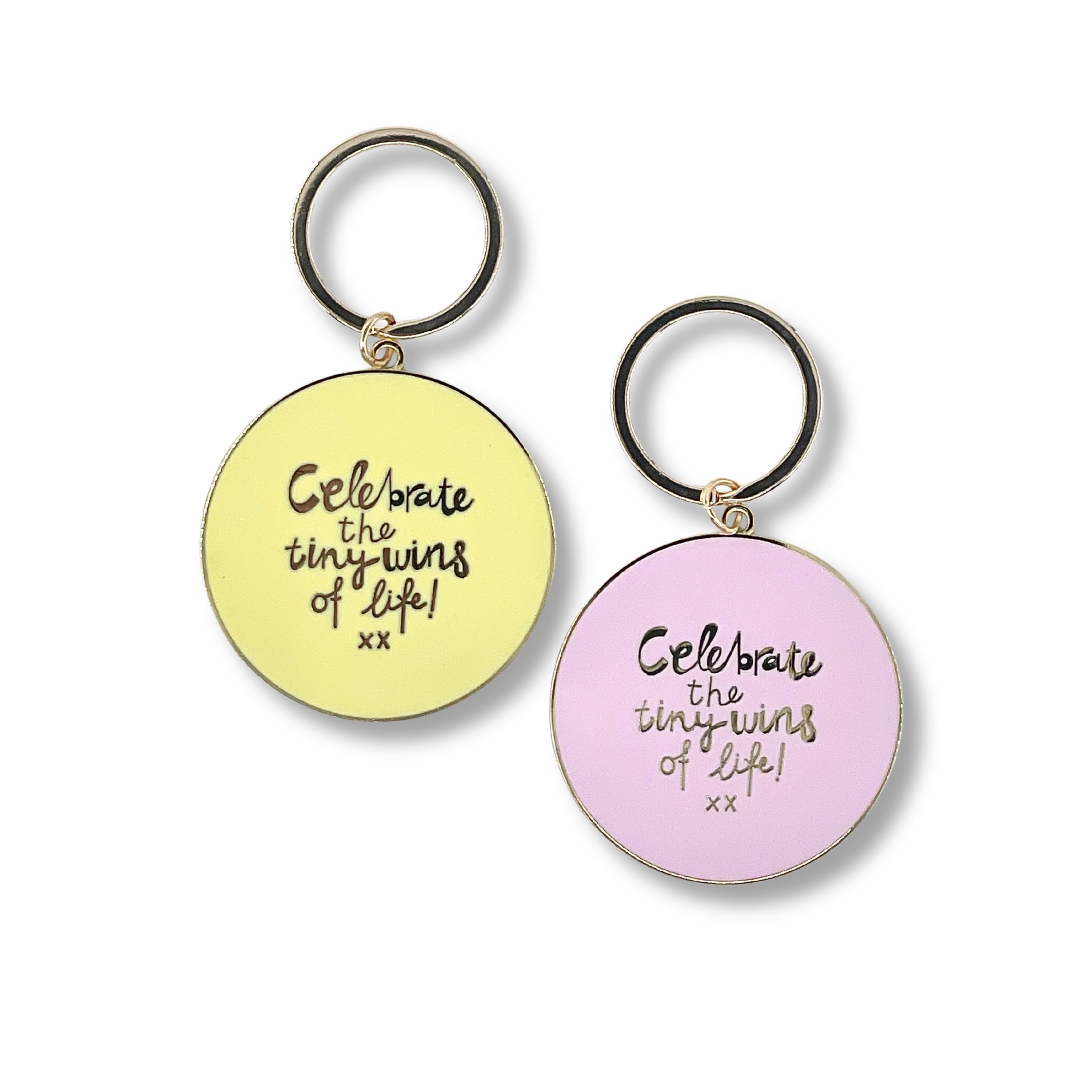 WS Keychain - Pink/Yellow - CTW - 'Celebrate the Tiny Wins of Life'