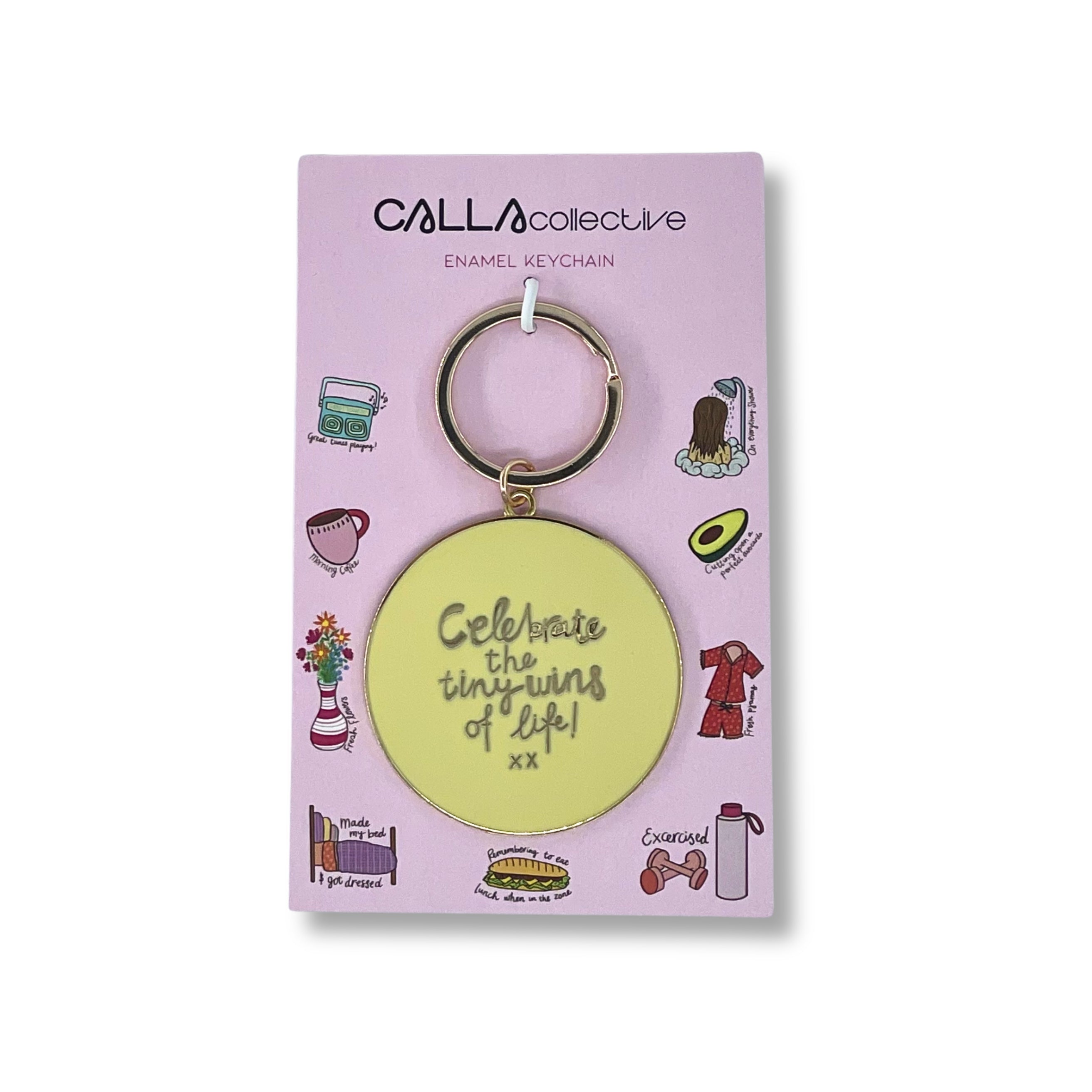 WS Keychain - Pink/Yellow - CTW - 'Celebrate the Tiny Wins of Life'