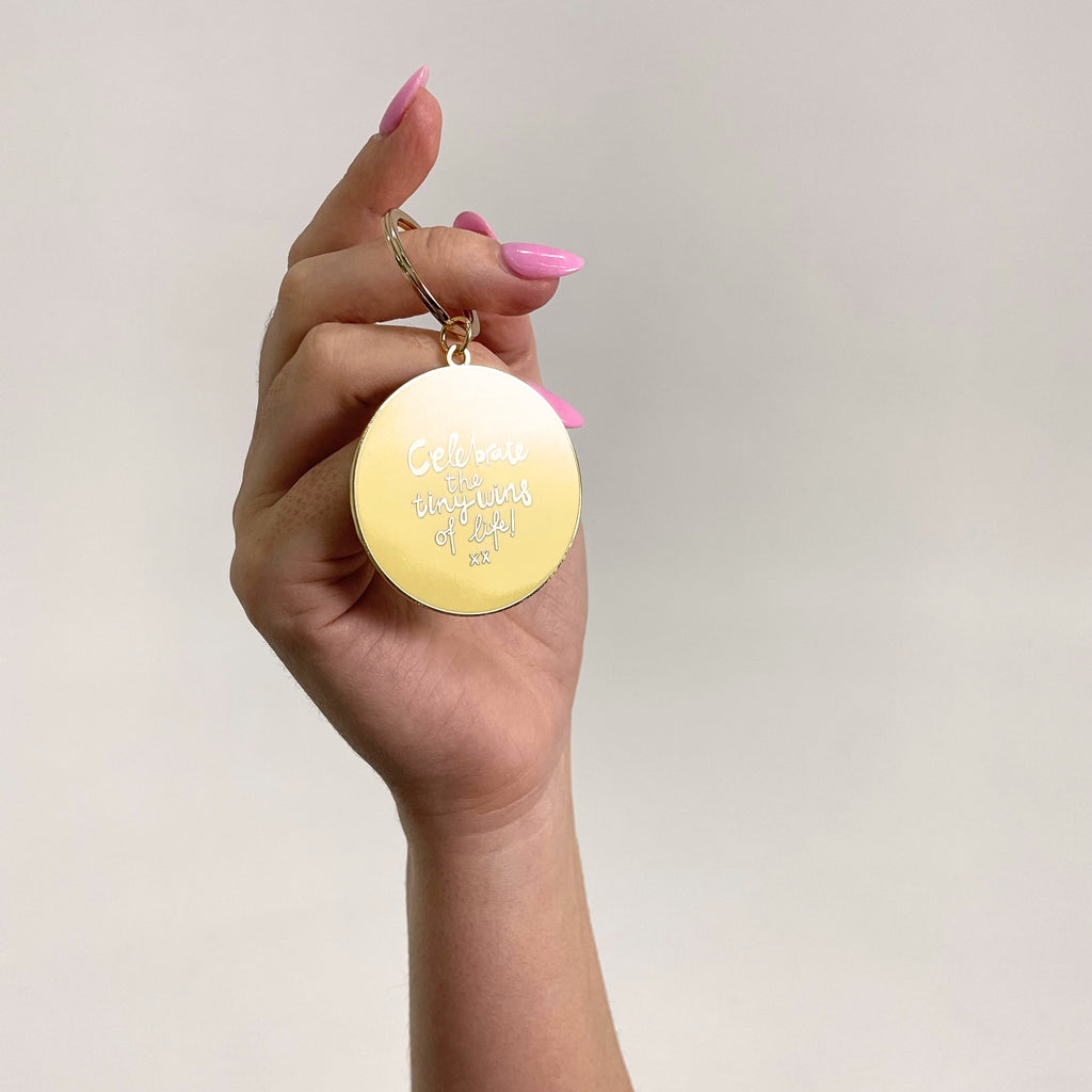 WS Keychain - Pink/Yellow - CTW - 'Celebrate the Tiny Wins of Life'