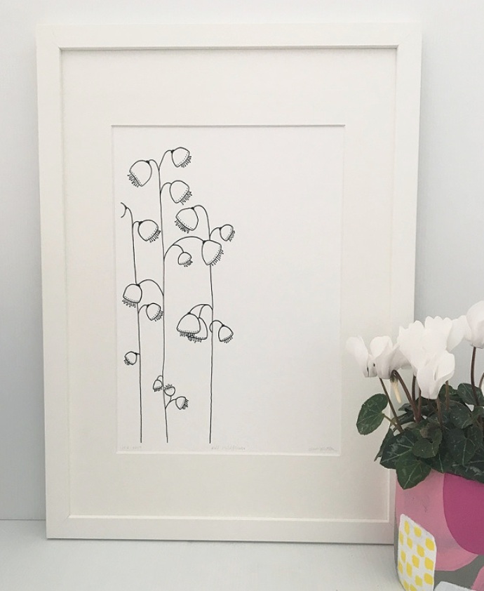 Wildflower Bell - Black/White Ink Art PRINT — Kim Miatke Art | Calla Collective