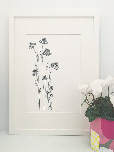 Pretty Wildflower - Black/White Floral Art PRINT — Kim Miatke Art | Calla Collective