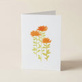 WS Wildflowers Grow - Orange Blooms - Botanical Greeting Card