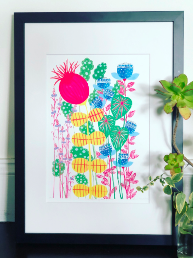 Imagine Giant Flowers - Floral Gouache Art PRINT — Kim Miatke Art | Calla Collective
