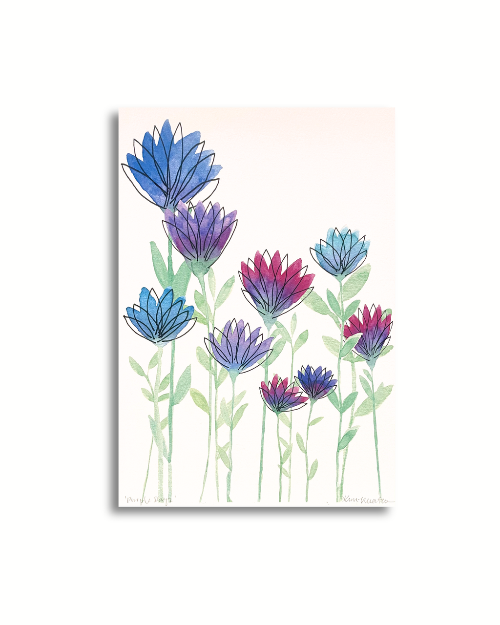 Purple Dayz - Floral Watercolour Art PRINT — Kim Miatke Art | Calla Collective