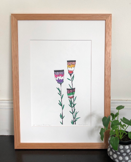 Imagine Flower Cups - Floral Watercolour Art PRINT — Kim Miatke Art | Calla Collective