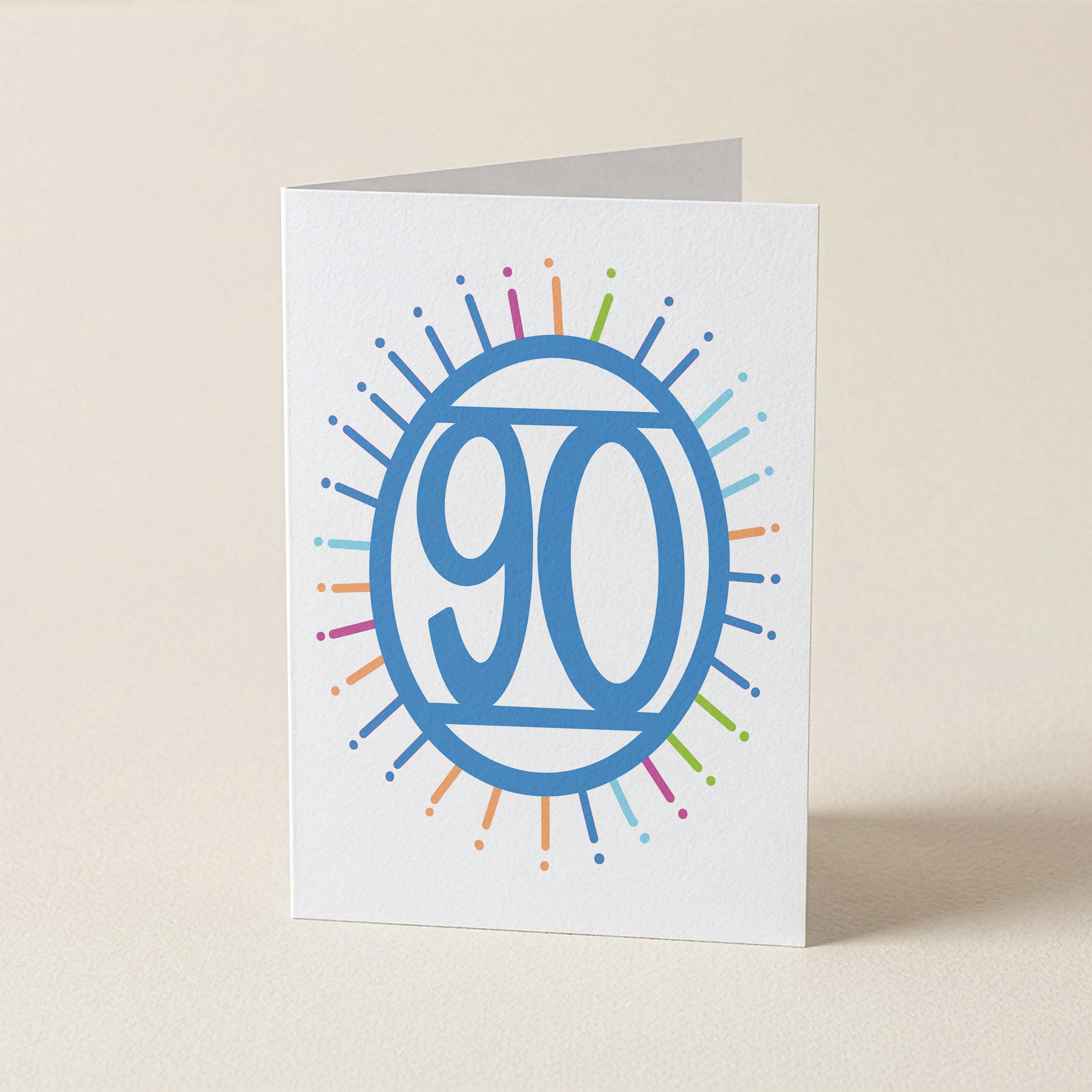 ninety ‘90’ - Number/Milestone Greeting Card